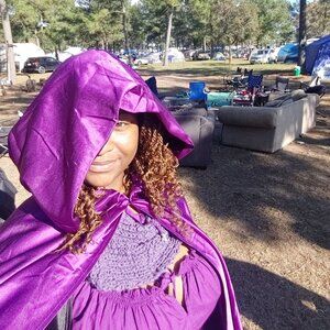 Purple Satin Cloak